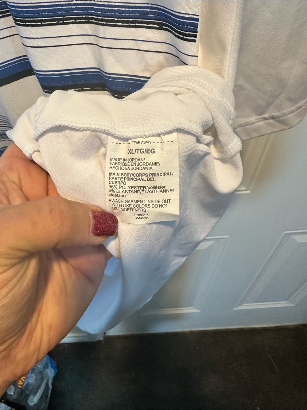 Under Armour Playoff Polo 2.0 White Blue Graphic Stripes - Picture 7 of 8